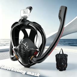 Adult Snorkelling Mask, Dual-Tube Swimming Mask, Silicone Inner Seal, Dry-Breathing System, Outdoor Beach Free-Diving Equipment