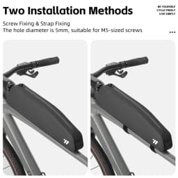 WEST BIKING Extended Bicycle Top Tube Bag 1.9L Narrow Cycling Front Frame Bag Screw&Strap Mount Waterproof BMX MTB Road Bike Bag