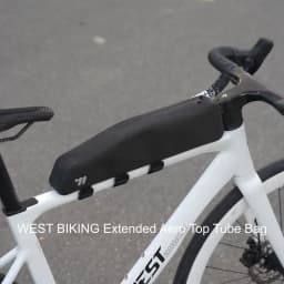 WEST BIKING Extended Bicycle Top Tube Bag 1.9L Narrow Cycling Front Frame Bag Screw&Strap Mount Waterproof BMX MTB Road Bike Bag