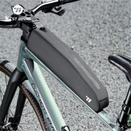 WEST BIKING Extended Bicycle Top Tube Bag 1.9L Narrow Cycling Front Frame Bag Screw&Strap Mount Waterproof BMX MTB Road Bike Bag