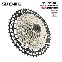 SUNSHINE Ultralight Bicycle Cassette Carbon Steel Material 9/10/11/12/13 Speed HG Structure Freewheel for Mountain Bike