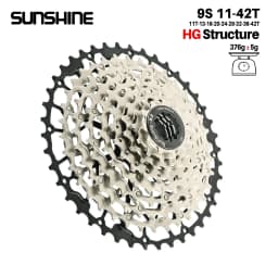 SUNSHINE Ultralight Bicycle Cassette Carbon Steel Material 9/10/11/12/13 Speed HG Structure Freewheel for Mountain Bike