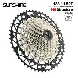 SUNSHINE Ultralight Bicycle Cassette Carbon Steel Material 9/10/11/12/13 Speed HG Structure Freewheel for Mountain Bike