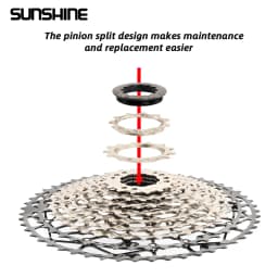 SUNSHINE Ultralight Bicycle Cassette Carbon Steel Material 9/10/11/12/13 Speed HG Structure Freewheel for Mountain Bike