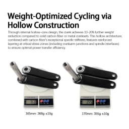 WUZEI MTB Carbon Fiber Crank 165 170 175mm Mountain Bicycle Crankset 24mm Ti AL-7075 Axle 3 Bolt Bike Sprocket for Shimano