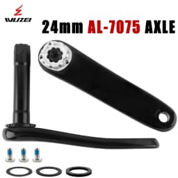 WUZEI MTB Carbon Fiber Crank 165 170 175mm Mountain Bicycle Crankset 24mm Ti AL-7075 Axle 3 Bolt Bike Sprocket for Shimano