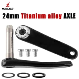 WUZEI MTB Carbon Fiber Crank 165 170 175mm Mountain Bicycle Crankset 24mm Ti AL-7075 Axle 3 Bolt Bike Sprocket for Shimano