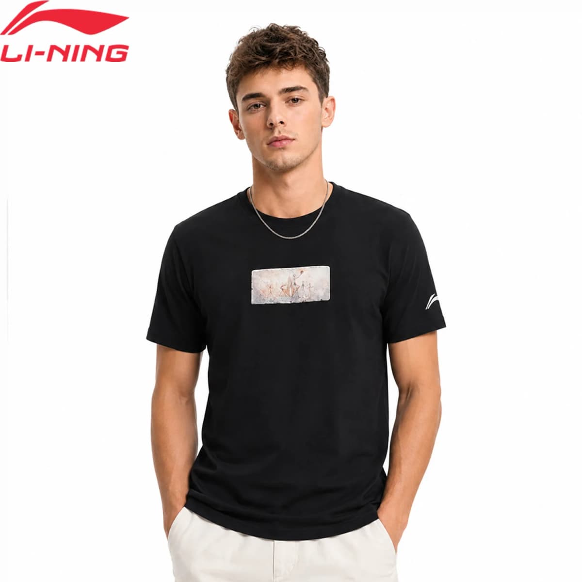 Li-Ning Men's JIMMY BUTLER Basketball T-shirts LN COOL 51%Cotton 35%Polyester 14%Viscose Loose Fit LiNing Leisure Tees AHSW031