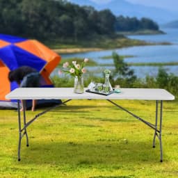 JHK Portable Folding Outdoor Camping Table Camping Hiking Heavy Duty Foldable Table with Carrying Handle Safety Lock For Camping Furniture