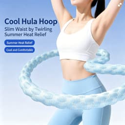 Ice Bean Cooling Weighted Hula Hoop 3-5 LBS Fat Burning Waist Slimming Silent Fitness Hoop for Summer Workout