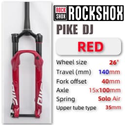 SRAM ROCKSHOX PIKE DJ  MTB Bike 26'' Wheel 1.5T Fork 15x100mm Travel Solo Air™ Manual  Lock Suspension Bicycle Accessories