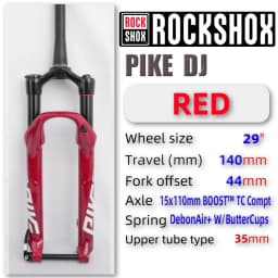 SRAM ROCKSHOX PIKE DJ  MTB Bike 26'' Wheel 1.5T Fork 15x100mm Travel Solo Air™ Manual  Lock Suspension Bicycle Accessories