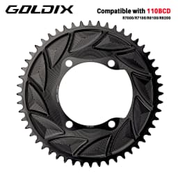 GOLDIX 3mm Offset 110BCD Bicycle Chainring AERO Disc X110BCD 4-Bolt Sprocket for SHIMANO R7000 R7100 R8100 R9200 110BCD Crank