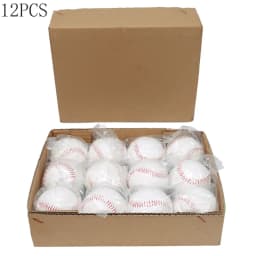 12 Pcs Nine Inches Baseball Softball Hardball Training Balls Handmade Baseballs Hard&Soft Baseball Outdoor Practice Team Game