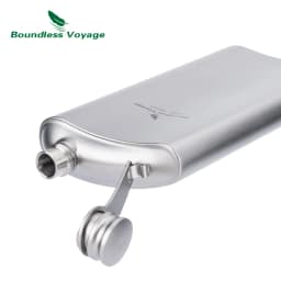 Boundless Voyage 250ml Titanium Hip Flask Ultralight Camping Flask Bottle for Whiskey Vodka Wine Outdoor Travel Equipment