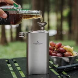 Boundless Voyage 250ml Titanium Hip Flask Ultralight Camping Flask Bottle for Whiskey Vodka Wine Outdoor Travel Equipment
