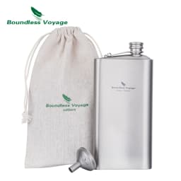 Boundless Voyage 250ml Titanium Hip Flask Ultralight Camping Flask Bottle for Whiskey Vodka Wine Outdoor Travel Equipment