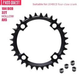 PASS QUEST 104BCD forAXS 12S Chainring ROUND NARROW WIDE CHAINRING for 104 BCD Flat Top Chain 12 Speed