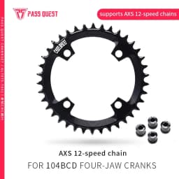 PASS QUEST 104BCD forAXS 12S Chainring ROUND NARROW WIDE CHAINRING for 104 BCD Flat Top Chain 12 Speed