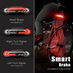 Extractme Bicycle Rear Light Alarm Waterproof Rechargeable Scooter Bike Turn Signal Warning Lamp Auto Brake Light