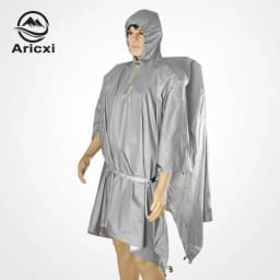 ARICXI Ultralight Hiking Cycling Raincoat Outdoor Awning Camping Mini Tarp Sun Shelter Updated 15D Silicone & Silver Coating