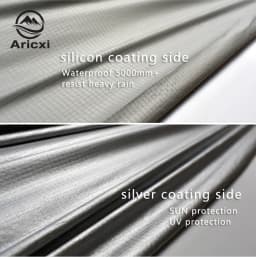 ARICXI Ultralight Hiking Cycling Raincoat Outdoor Awning Camping Mini Tarp Sun Shelter Updated 15D Silicone & Silver Coating