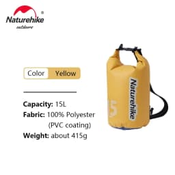 Naturehike Waterproof Bag Ultralight Dry & Wet Seperation Shoulder Bag Outdoor Swimming Streaming 10L 15L 25L