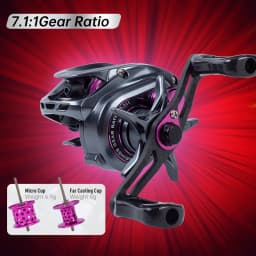 KINGDOM 135g Micro Monster Baitcasting Fishing Reel Ultralight Carbon Fiber Two Spools 7.1:1 8+1BB Max Drag 4KG Fishing Coil