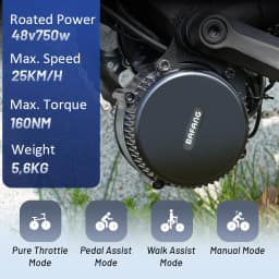 Bafang M325 M215 Mid Drive Motor Conversion Kit 48V 750W Brushless for 68MM 8Fun BBS02B Electric Bicycle Motor
