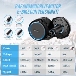 Bafang M325 M215 Mid Drive Motor Conversion Kit 48V 750W Brushless for 68MM 8Fun BBS02B Electric Bicycle Motor