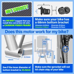 Bafang M325 M215 Mid Drive Motor Conversion Kit 48V 750W Brushless for 68MM 8Fun BBS02B Electric Bicycle Motor
