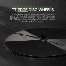 ELITEWHEELS EDGE TT Disc Wheels UD Raw Weave 1050g Weight 50T Ratchet Ceramic Bearing Competition Grade Carbon Fiber Disc Wheels