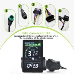 M6C Odometer Applicable To UART2 Electric Bike Bicycle Computer Wired Speedometer Waterproof Bicycle Computer