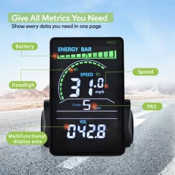 M6C Odometer Applicable To UART2 Electric Bike Bicycle Computer Wired Speedometer Waterproof Bicycle Computer