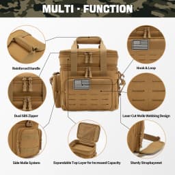Tactical Lunch Bag for Men's Heavy Duty Lunch Box Leakproof Insulated Durable Thermal Cooler Bag Adult Meal Camping Picnic Pail