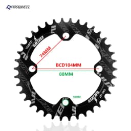 Proweel Snow Bike Cranks 176mm 192mm Axle 104BCD 32T/34T/36T/38T 40T/42T Sprocket with Bushing Crankset Beach Fat Bike Discs