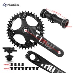 Proweel Snow Bike Cranks 176mm 192mm Axle 104BCD 32T/34T/36T/38T 40T/42T Sprocket with Bushing Crankset Beach Fat Bike Discs