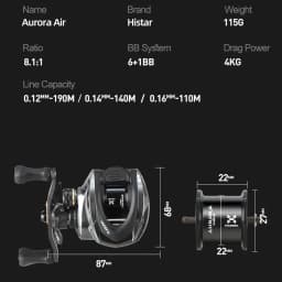 Histar Aurora AIR Baitcasting Reel Light Lure BFS Bait Finesse System AT7 Aluminum Spool 115G UL 3D Dynamic Magnetic Braking