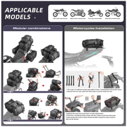 Rhinowalk Motorcycle Tail Bag 8L/15L/30L 100% Waterproof Motor Side Seat Tank Bag Saddle Pannier Bag Motorbike Backpack Suitcase