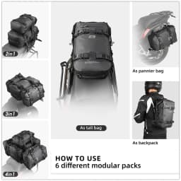 Rhinowalk Motorcycle Tail Bag 8L/15L/30L 100% Waterproof Motor Side Seat Tank Bag Saddle Pannier Bag Motorbike Backpack Suitcase