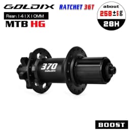 GOLDIX GDX370 28H Bicycle Hub Sealed Bearing 6-bolt Disc Brake J-Bend 28 Holes Ratchet 36T BOOST MTB Hub for Shimano HG MS SRAM