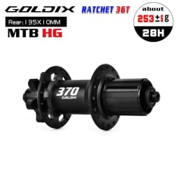GOLDIX GDX370 28H Bicycle Hub Sealed Bearing 6-bolt Disc Brake J-Bend 28 Holes Ratchet 36T BOOST MTB Hub for Shimano HG MS SRAM