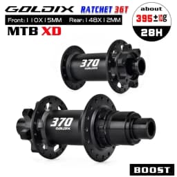 GOLDIX GDX370 28H Bicycle Hub Sealed Bearing 6-bolt Disc Brake J-Bend 28 Holes Ratchet 36T BOOST MTB Hub for Shimano HG MS SRAM