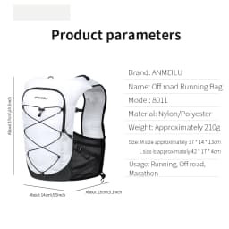 Anmeilu Running Backpack Outdoor Off Road Running Mountaineering White Water Bag Cycling Large Capacity Hiking Backpack