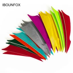 100 Pcs IBOUNFOX 4 Inch Natural Turkey Arrow Feathers Sting Shape Archery Fletches Feather Arrow Feltching Right Wing