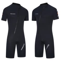 2mm Neoprene Shorty Mens Wetsuit UV-proof Front Zip Lycra Shorty Sleeves Diving Suit for Surf Snorkeling