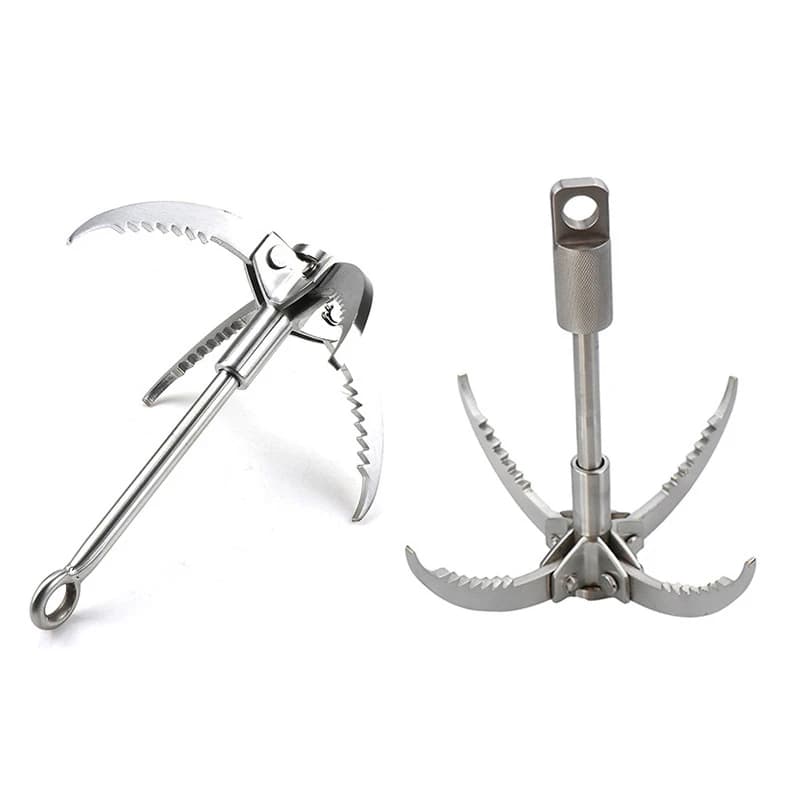 Foldable Survival Grappling Hook 3/4 Claws Climbing Claw Stainless Steel Outdoor Climbing Rescue Grappling Hook Wall Equipment