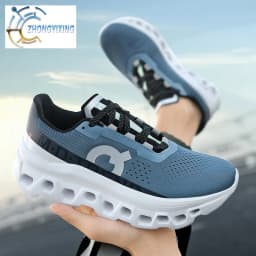 Full Palm Carbon Plate Running Youth Shock-absorbing Outdoor Mountaineering Sneakers Thick Soles Increase Mesh Racing Shoes For
