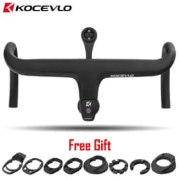 KOCEVLO Internal Cable Road Bike Carbon Fiber Handlebar Integrated Bicycle Drop Bar With Computer Mount and Washers Accessories