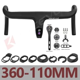 KOCEVLO Internal Cable Road Bike Carbon Fiber Handlebar Integrated Bicycle Drop Bar With Computer Mount and Washers Accessories